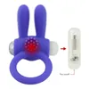 5pcs / lot 3 couleurs Produits de sexe pénis Anneaux Sex Toys animal Lapin Puissance Vibrant Cockring en silicone Cockring rose bleu pour les hommes