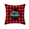 Noël rayure coussin couvre simple face numérique imprimé peau de pêche taie d'oreiller noël canapé jeter taie d'oreiller cadeau de noël décor à la maison