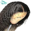 Brasiliansk Virgin Human Hair 13x4 Brown och 13x6 HD Lace Front Wig Naturlig Svart Färg Full Densitet Curly Pre Plocked With Baby Hairs