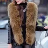 Zimowe ciepłe kobiety Faux Furt Front Front Pu skórzana kurtka Parka Overcoat Fashion7385659