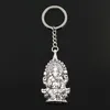 20 pcs/lot porte-clés porte-clés bijoux argent plaqué Religion thaïlande Ganesha bouddha charmes argent pendentif cadeau