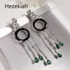 Hezekiah S925 Tremella needle Leopard Tofsar Örhängen Lyxiga lyxiga high-end Bankettörhängen fransk kvalitet Gratis frakt Dans