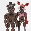 6st / set LED Lightening rörliga leder FNAF fem nätter på Freddy's Action Figur Foxy Freddy Chica Modell Dolls Kid Toys C19041501