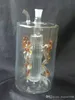 Uma série de dragão de fumaça água de vidro de vidro bongs acessórios, Cano colorido cachimbos de vidro curvo tubulações de óleo queimador tubulações de água Dab R