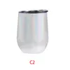 Tazze in acciaio inossidabile da 12 once Tazze tumbler stile UV Portauovo colorato Bottiglia d'acqua Tazze da caffè per vino isolate sotto vuoto a 2 strati con coperchio