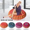 Large 80*80cm Mandala Floor Pillows Bohemian Meditation Cushion Cover Round Pouf Retro Boho Tapestry Cover Case d90808