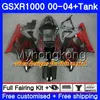 + Tanque para SUZUKI GSX R1000 GSXR1000 2000 2001 2002 2003 2004 299HM.45 GSXR-1000 Top rojo brillante K2 GSX-R1000 K3 GSXR 1000 01 02 03 04 Carenado