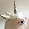 Party Deluxe Novità Maschera per testa di animale in silicone per festa in costume di Halloween, unicorno per oggetti di scena per costumi per adulti