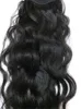 100 Clipe Humano em Rabo de extensão Wrap Around por Mulheres Long ondulado cabelo encaracolado Fluffy Pony Cauda 24 polegadas - 160g Brown