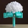 Свадебные цветы для подружки невесты ручной работы, украшение из пенопласта, роза, свадебный белый атласный романтический букет для подружки невесты