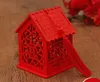絶妙な家の形の結婚式のお菓子箱中国風赤の木製チョコレートキャンディボックスパーティーの装飾