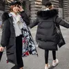 Manteau Parka des deux côtés Nouveau manteau long parkas Épaissir avec une ceinture chaud gros col de fourrure manteaux de veste Casual femme vêtements d'hiver