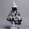 Flor Menina Vestidos 3D Bordado Soft Gaze Princesa Tutu Cauda Vestido Para Casamentos Cute Choos Vestidos Fit 2-14 Anos Meninas Bebê Antigos