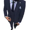 2020 Slim Fit Men's Poika Dot Groom Suit 3 Pieces Casual Business Prom Blazer Senaste kappa Pant Design Män passar för Wedding TU298F
