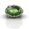 Sirena creativa Anello ovale verde zircone Colore oro di alta qualità Scintillante cristallo Ragazze gioielli per feste Anelli di fidanzamento per le donne2180296