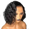 Short Bob Lace Front Natural Wave Wigs 100% Brazilian Human Hair Side Part Fashion Glueless Wavy Laced Wig
