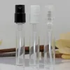 2ML البسيطة زجاج عطر قوارير، زجاجة 2ML الزجاج، عينة عبوة قابلة للتعبئة الزجاجات الصغيرة البخاخة رذاذ فيال الحاويات LX1760