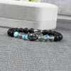 Bracelets en acier inoxydable pour hommes, bijoux entiers, lot de 10 pièces, Bracelet bouddha en argent avec perles en pierre naturelle de 8mm, bijoux pour fête 1965