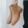 男性ブーツ本革製アンクルブーツ男性靴砂漠ブーツシューズ+男性Zapatos de Hombre de Vestirフォーマルボタ州ホムブレCauere Erkek Ayakkabi