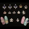 10pcs / set 3D Nail Art Bijoux Argent Or Couronne Forme Nail Bijoux Brillant Cristal Strass Nail Bijoux Accessoires ML723 # 275E