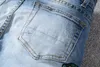 Fashion Men's Jeans Runway Slim Biker Jeans # 1152 Hiphop Skinny Men Denim Rippade Joggers Byxor Male Wrinkle Jean Byxor