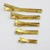 300 teile/los Gold Einzelne Zinke Metall Alligator Haar Clips Haarnadeln Korker Bogen 32mm/42mm/46mm/56mm/76mm