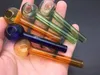 In stock Small Glass Pipe Colorful Glass Smoking Pipes 7cm lenght Pyrex Oil Burner Hand Pipes Tobacco Smoke Pipe blue green orange