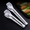 Stainless Steel Scalloped BBQ Tongs with Silicone Cooking Tongs Kitchen Food Clamp Serving Tongs Easy Clean for Vegetable BBQ Cake Bread