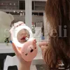 USB LED Lights Cosmetic Mirror Fan Söt djur makeup spegel skönhet verktyg sommar utomhus bärbar fläkt