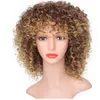 14 inch bruine synthetische krullende pruiken voor vrouwen 9 kleuren ombre korte afro pruik Afro-Amerikaanse natuurlijke zwarte haren