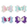 Nouveaux enfants cheveux arcs accessoires ensembles paillettes licorne angle aile conception arc boutique accessoire cheveux barrettes filles épingle à cheveux ensemble cheveux clips