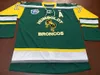 Homens CHARLES CHARTERS # 27 Logan Boulet Humboldt broncos jérsei do hóquei bordado real verde ou personalizado qualquer nome ou número retro Jersey