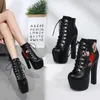 2019 Flower embroidery platform boots woman ankle booties designer shoes size 34 to 40
