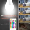 E27 LED لمبة 5W 10W 15W RGB + أبيض 16 لون الصمام مصباح AC85-265V قابلة للتغيير rgb لمبة ضوء مع التحكم عن بعد + وظيفة الذاكرة