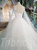 2020 königliche hohe Ansatz gebördelten Ballkleid Brautkleider Vintage Open Back langen Ärmeln Muslim Saudi-Arabien Plus Size Brautkleid BM1670