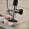 Chrome Kitchen Enkel handtag ett håls kran Däck Mount Sink Mixer Tap Pull Down Spray