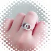 Authentic 925 Sterling Silver CZ Diamond Wedding Ring Logo Original Box for Pandora Circles Ring Set Fashion accessories