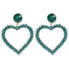 Partihandel-Y Fashion Luxury Designer Diamond Zircon Glittering Lovely Cute Heart Pendant Stud Örhängen för Kvinnor