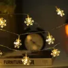 Strängar led snöflingor strängar batteridrivna led jul snöflinga lampor sträng hem trädgård bröllopsfestival lampor