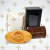 MOQ 50 set Personalizza LOGO Kit barba Spazzola e denti fini e grossolani Set di pettini in legno di sandalo verde con confezione regalo