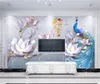 Custom Photo Wallpaper 3d Embossed Flowers, Modern And Simple Peacocks Living Room TV Background Bound Wall Painting Wallpaper