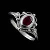 Vintage Kvinnors Smycken 925 Silverring Utsökt Imitation Amethyst Ruby Antik Anniversary Gift