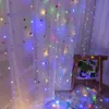 Décorations de vacances Lumières String 300 LED Rideau de fenêtre Twinkle Starry Lights 8 Modes d'éclairage Télécommande pour mariage