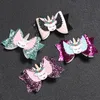 3'' Glitter Leather Elk Unicorn Bows Lovely Baby Cartoon Hair Clips For Princess Girls Handmade Hairgrips