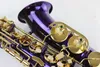 Uniek paarsoppervlak Hoge kwaliteit Unbranded Alto Saxofoon Messing Saxofoon Gouden Lak Sleutel Alto Eb Tune Sax Muziekinstrumenten Met Case