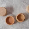 Beech Wood Small Round Storage Box Retro Vintage Ring Box for Wedding Natural Wooden Jewelry Case