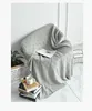 solid pink grey throw for bed sofa couch knitted chair blanket spring summer travel blankets modern nordic throws