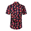 Chemises pour hommes Chemises décontractées de plage d'été 3D numérique imprimé hauts chemise à manches courtes formelle coupe ajustée t-shirts floraux Blusas vêtements pour hommes B5776