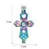 Rainbow Color Religious Cross Oyster Pearl Cage Bead Cage Hanger Medaillons voor Essential Oil Diffuser Sieraden Maken