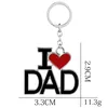 Heart Design Key Chain I Love MOM DAD Jewelry Metal Family Keychains Keyrings Birthday Gifts for PAPA MAMA Fashion Car Key Ring Holder